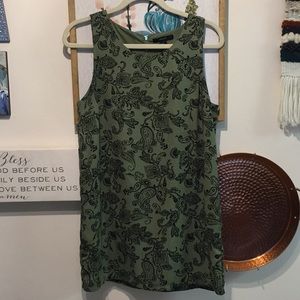 Green shift dress light weight short